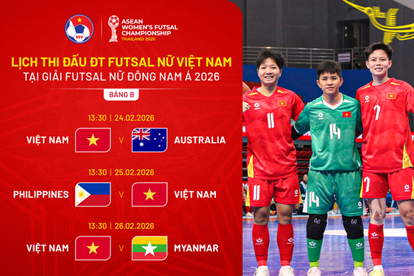 Lịch thi đấu đội tuyển futsal nữ Việt Nam tại giải Đông Nam Á 2026